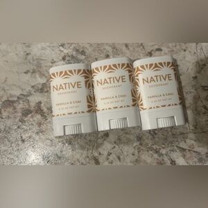 Native Vanilla & Chai MINI Deodorant Bundle Set of 3 NEW